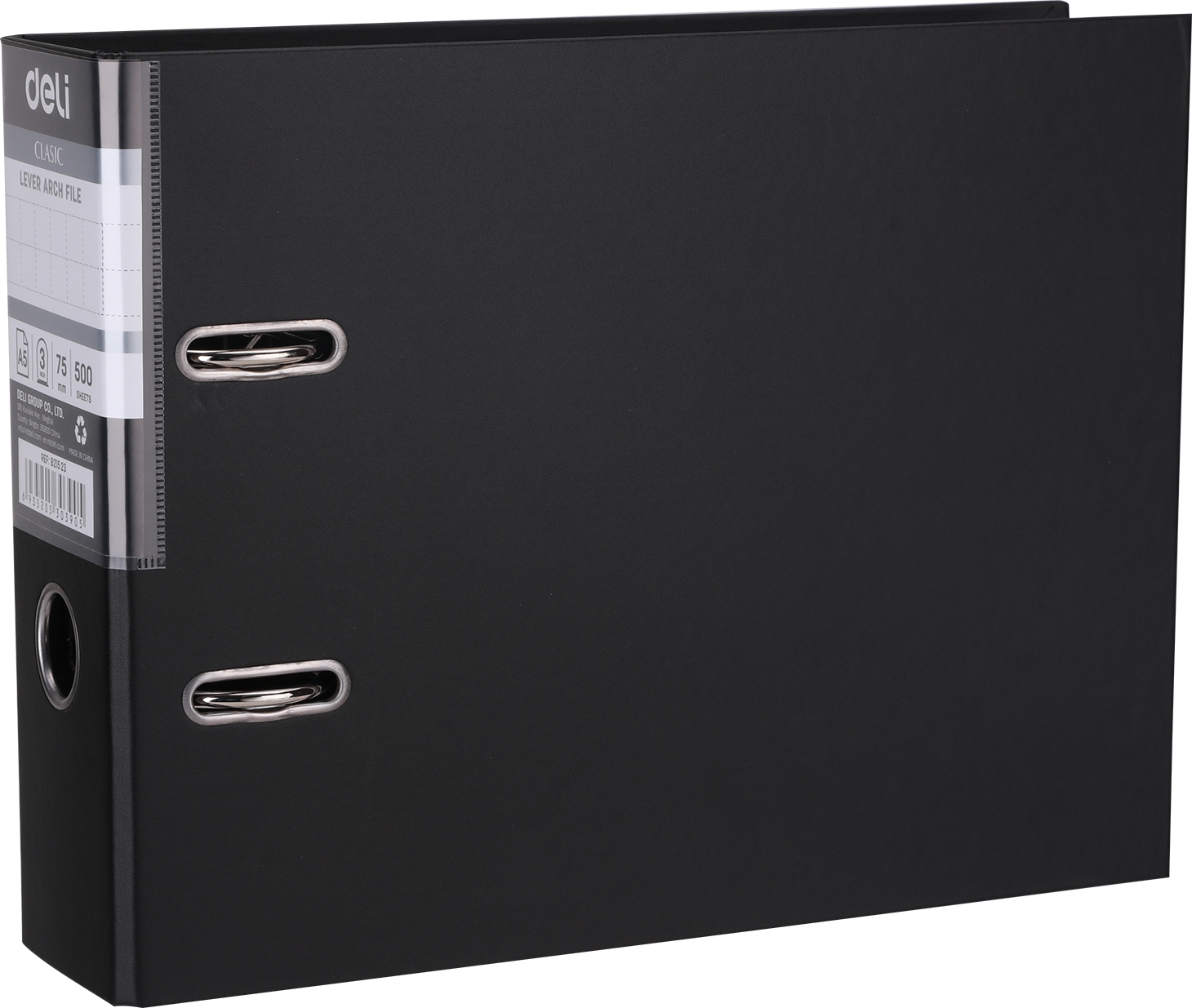 Lever Arch File 75mm Deli A5 Black · Stationery