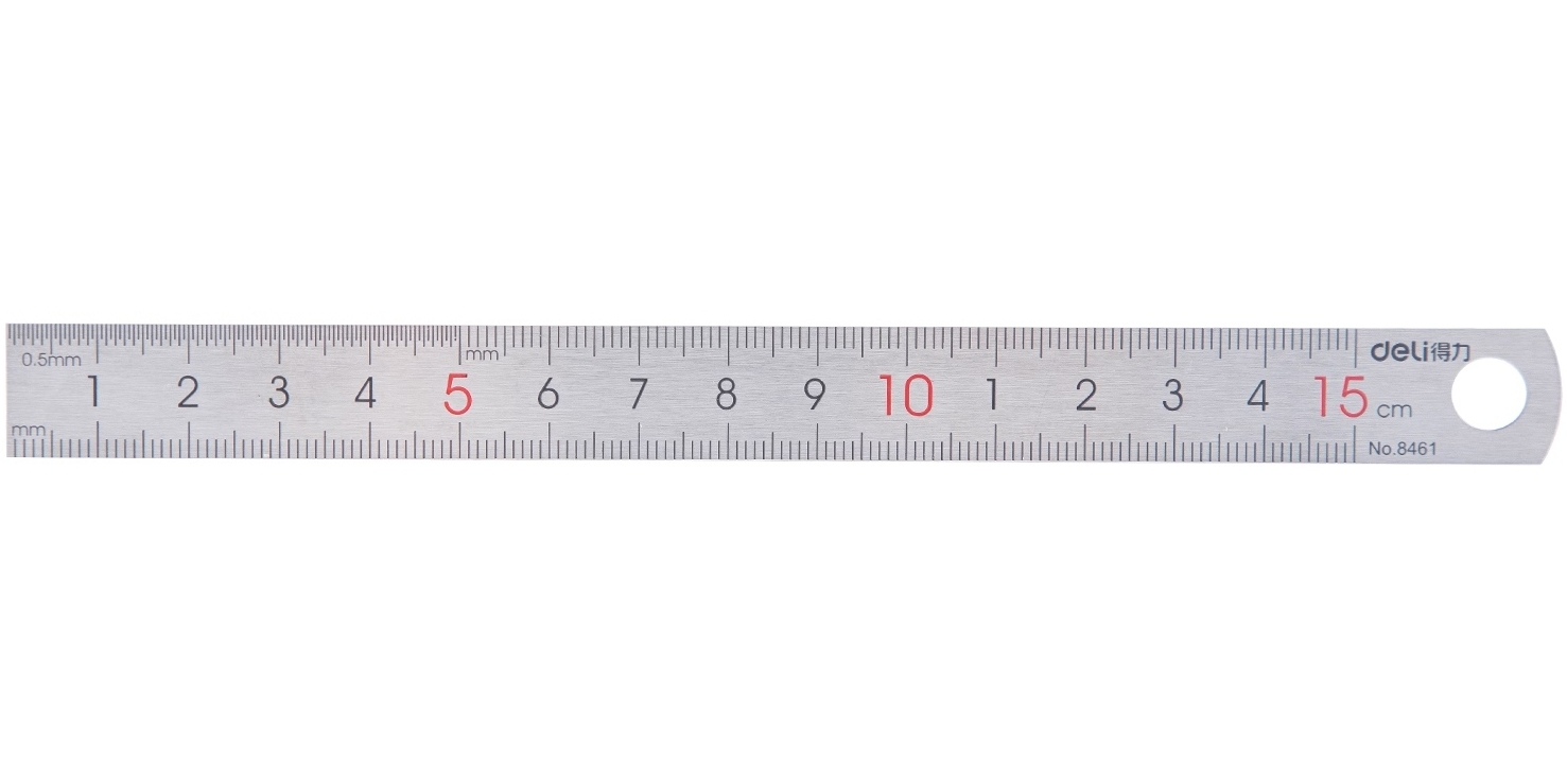 Metal Ruler Deli 15cm · Stationery