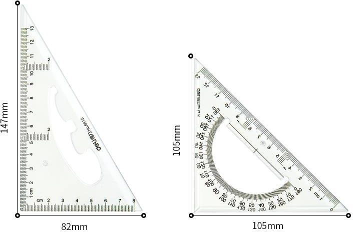 triangle ruler set deli 15m stationery